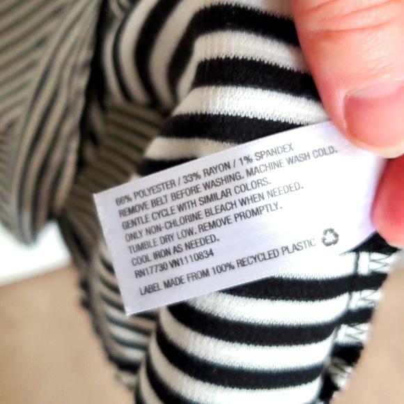 Black and white stripe, strapless, fit and flare dress - Picture 8 of 8